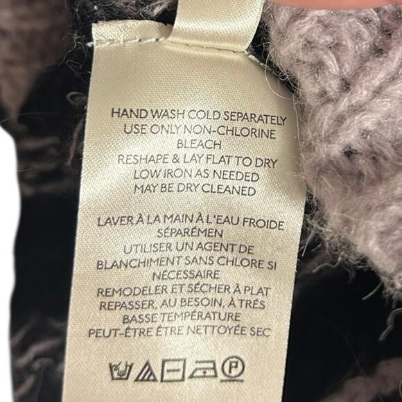 Free People Snow Globe Wool-Blend Sweater Women’s Medium Onyx Combo Boxy Cropped - Picture 7 of 8